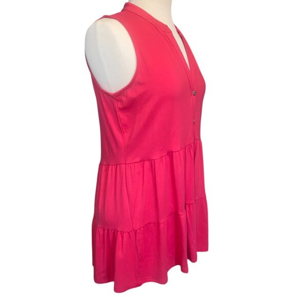 (1224) New Directions Red Gloss Crepe Tunic • NWT • Size Medium - Picture 2 of 5